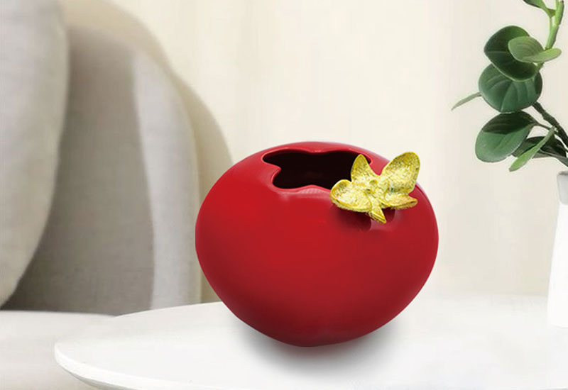 傑作陶 G51繪金紅苞瓶(鍍鈦) 花瓶花器 vase